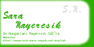 sara mayercsik business card